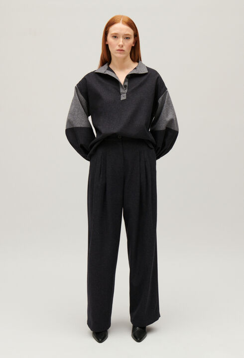 Dark grey loose-fit blouse