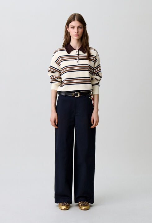 Oversized striped polo jumper