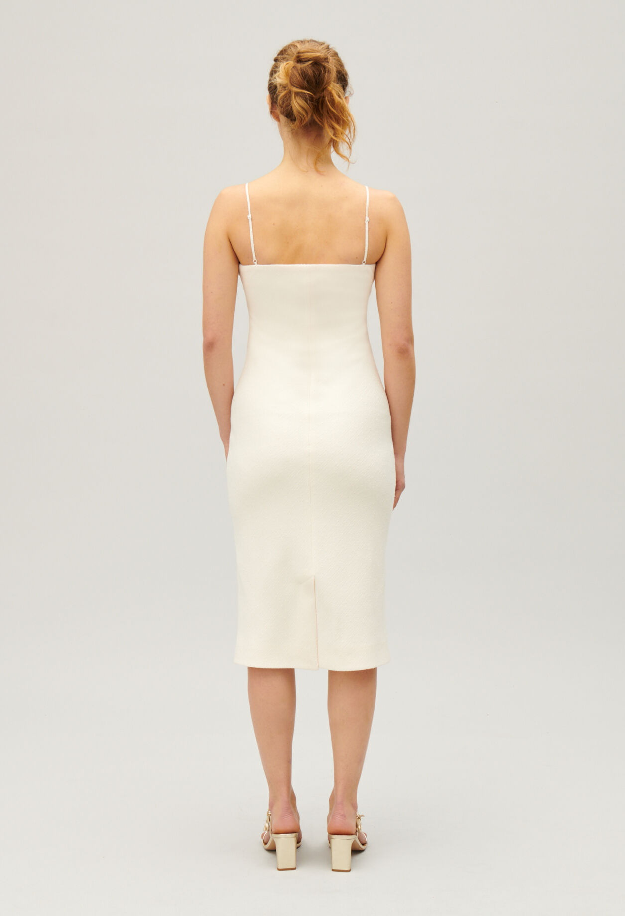 Short ecru tube dress