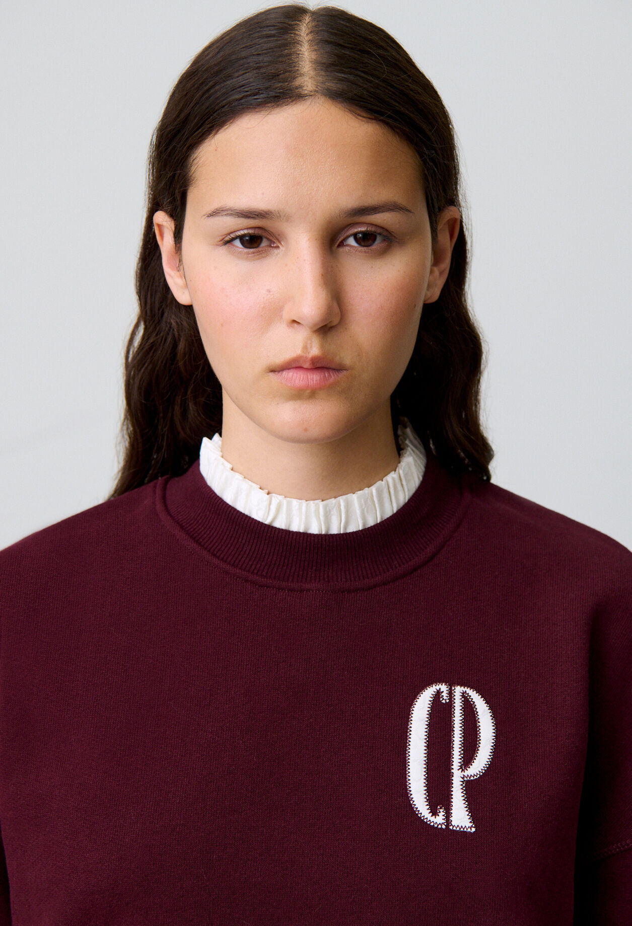 Victorian collar cotton sweatshirt Victorian collar cotton sweatshirt