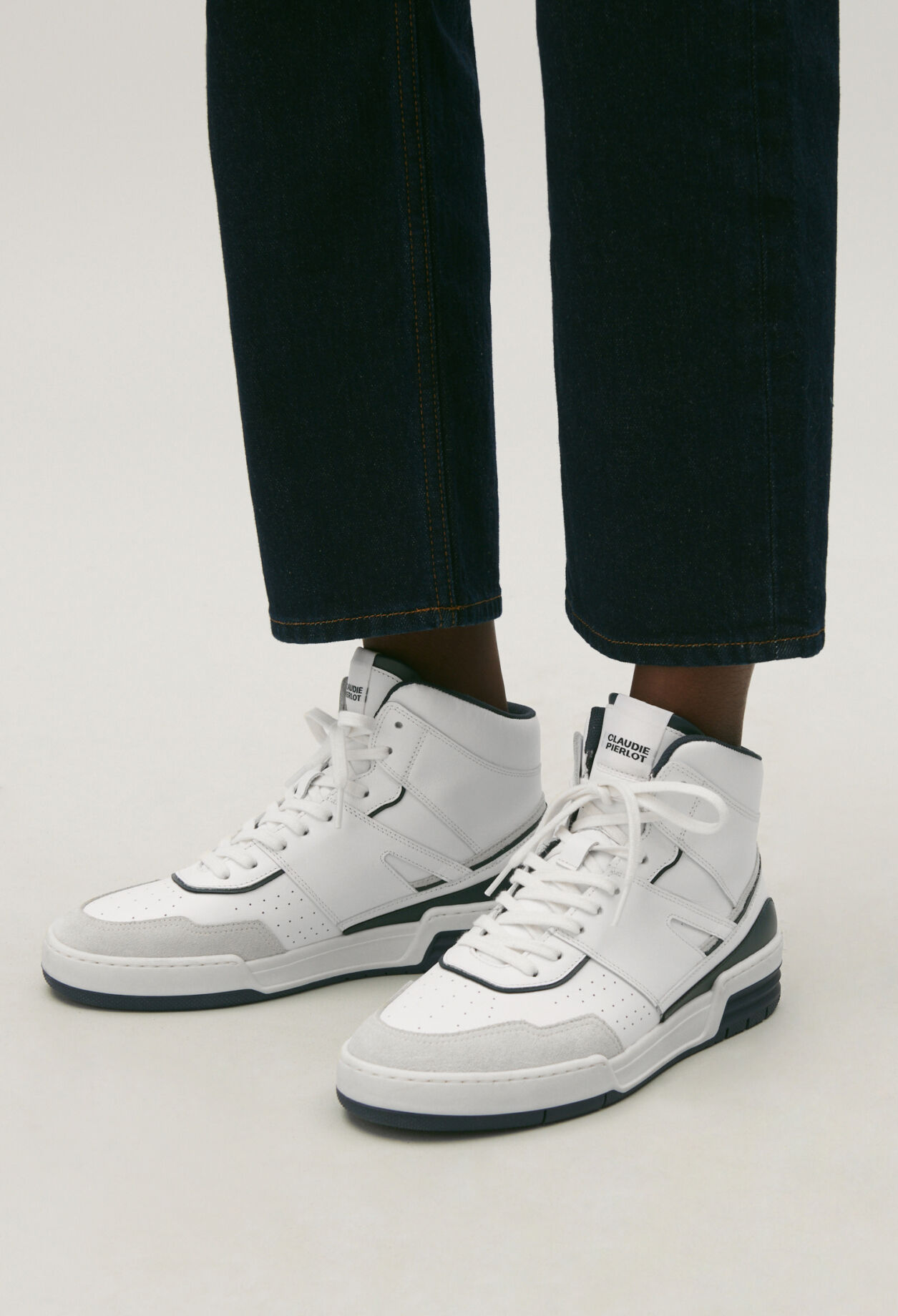 White high-top trainers