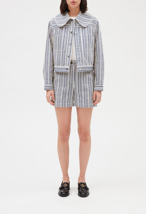 Two-tone striped shorts