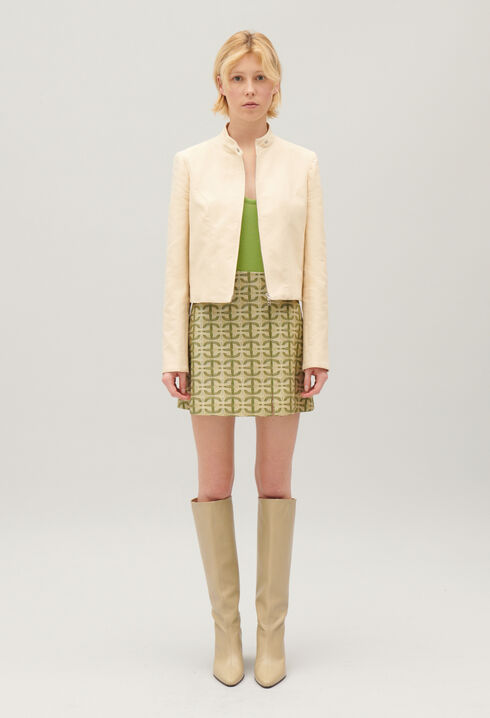 Pale beige biker jacket