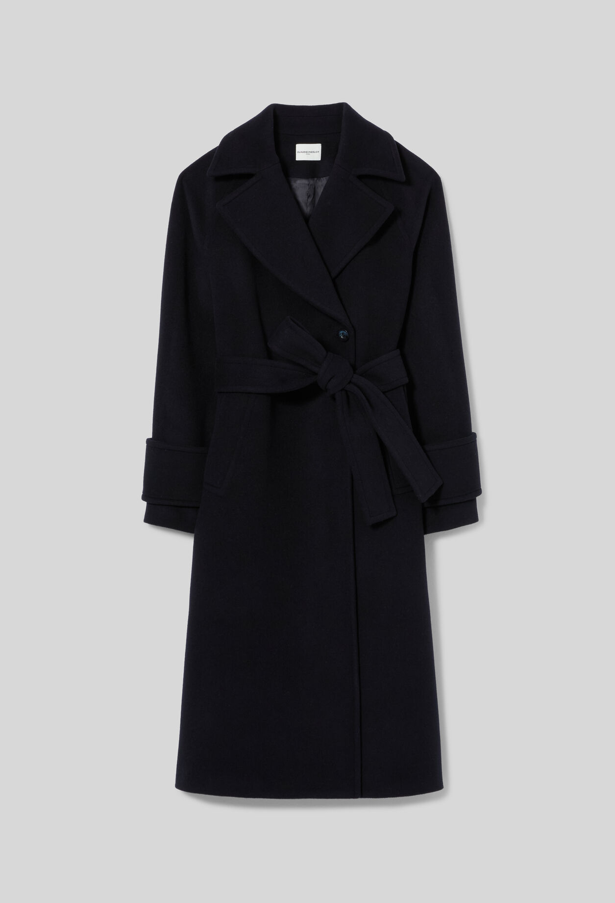Straight coat with removable belt