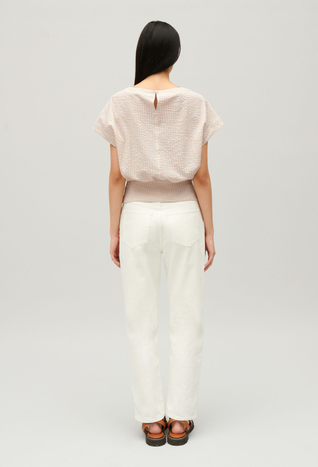 Gathered openwork top