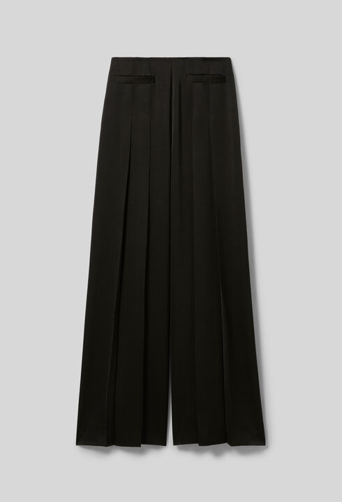 Pleated wide-leg trousers