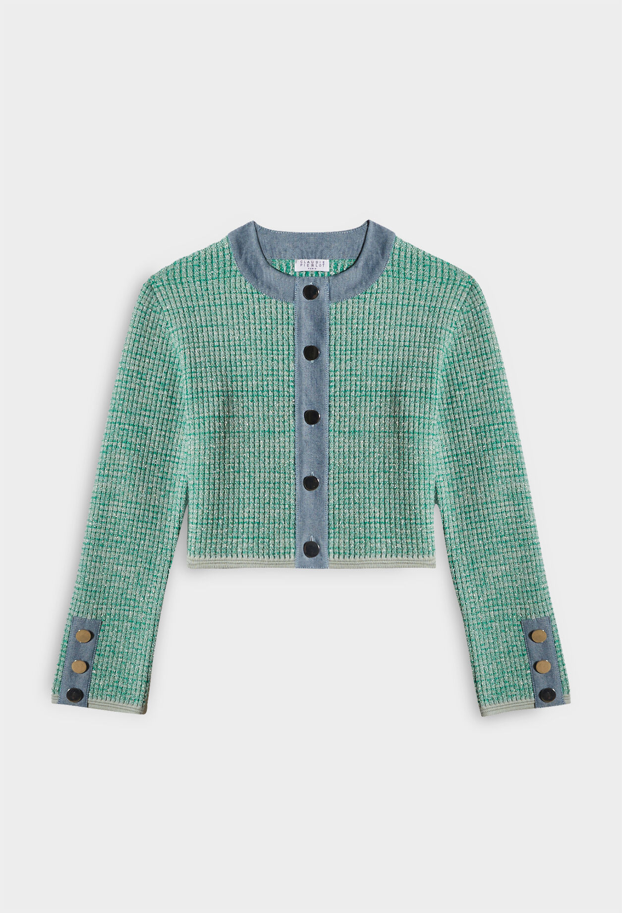 Dual-material cardigan Dual-material cardigan