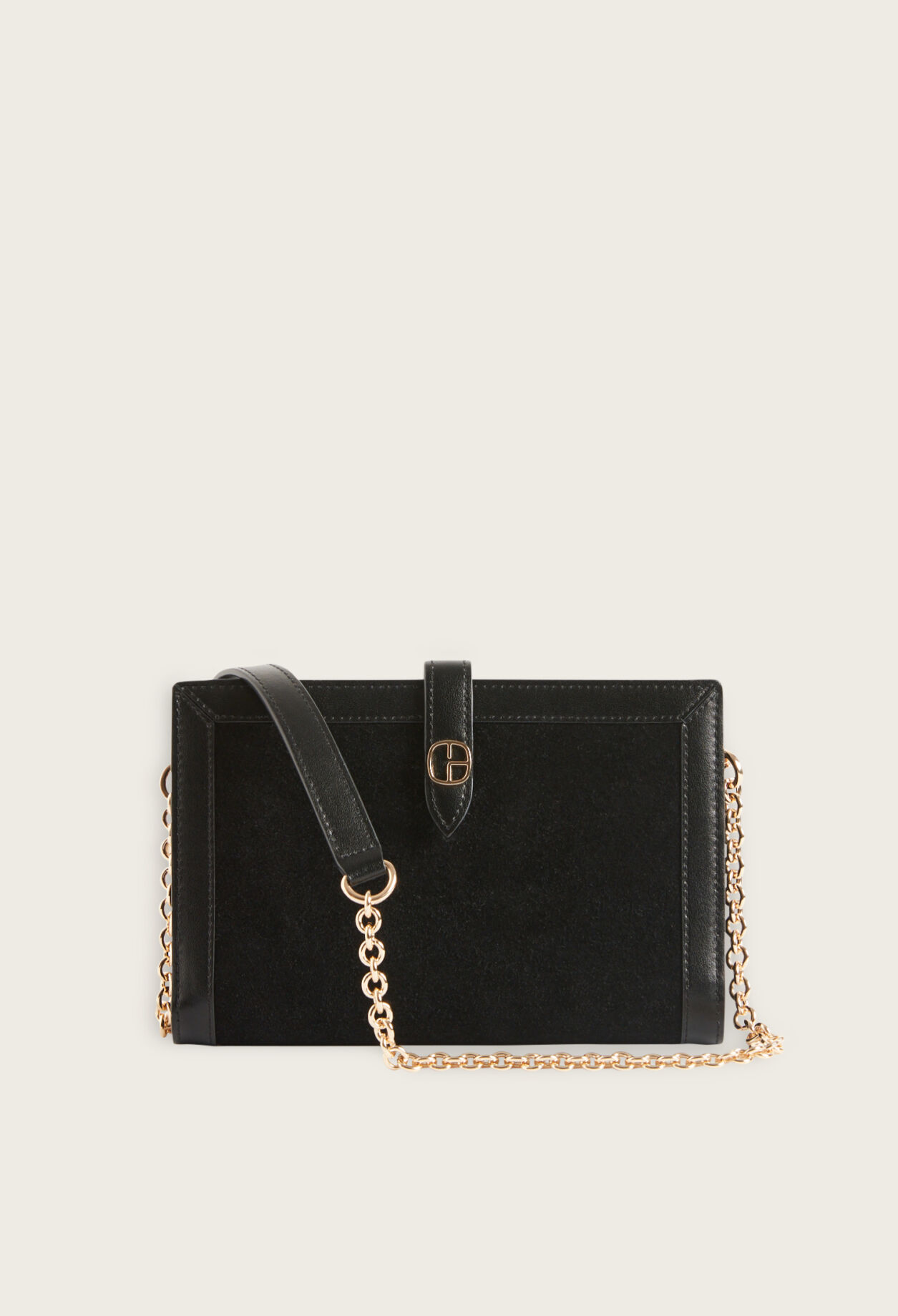 Black suede clutch bag 