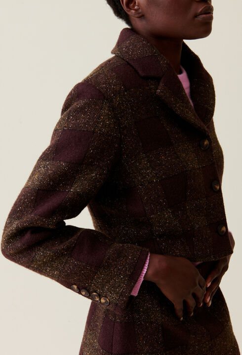 Checked Buttoned Jacket