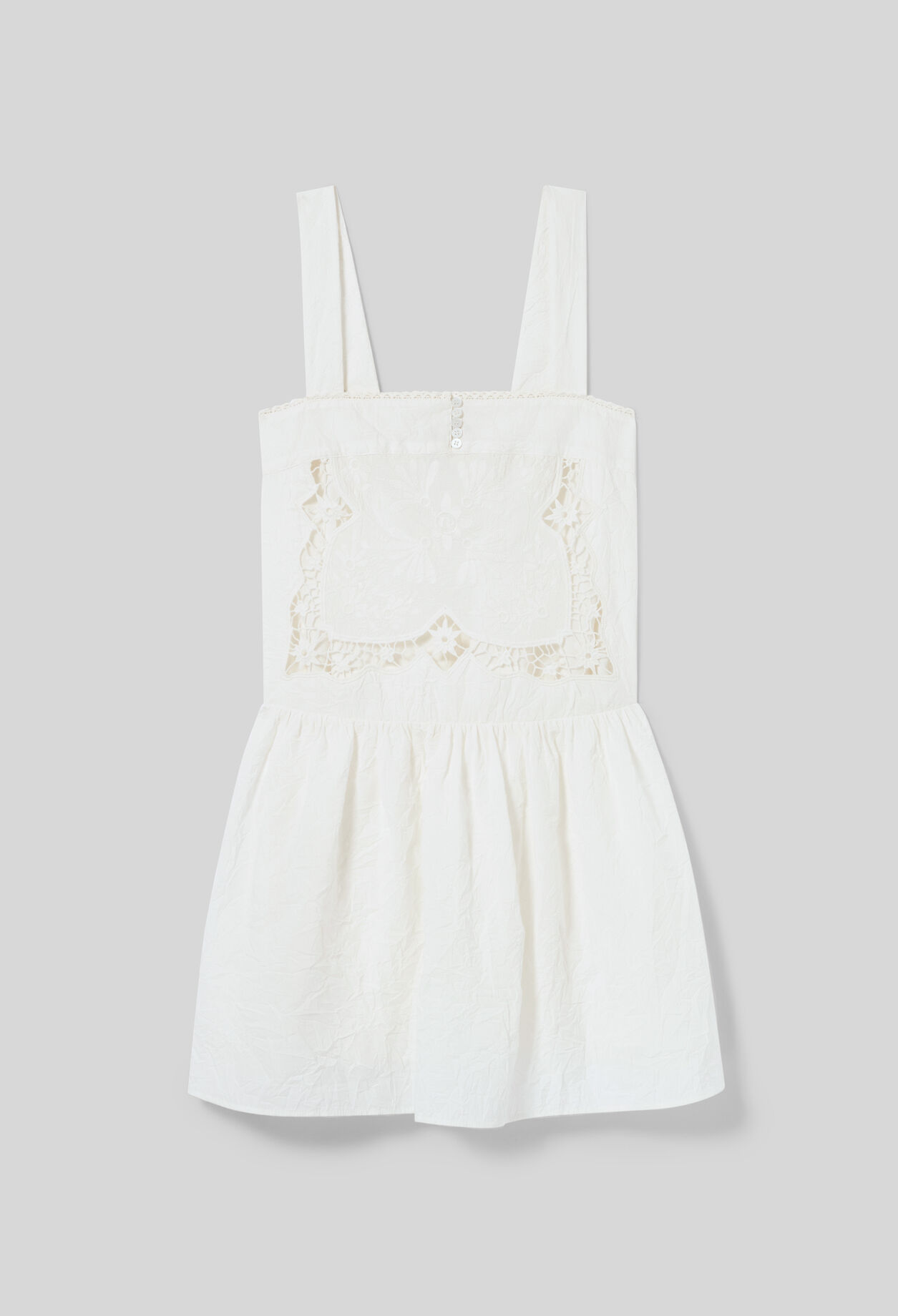Short Dress with Embroidered Bodice