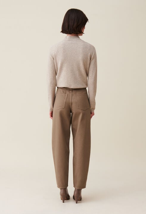 Luc taupe high-waisted jeans