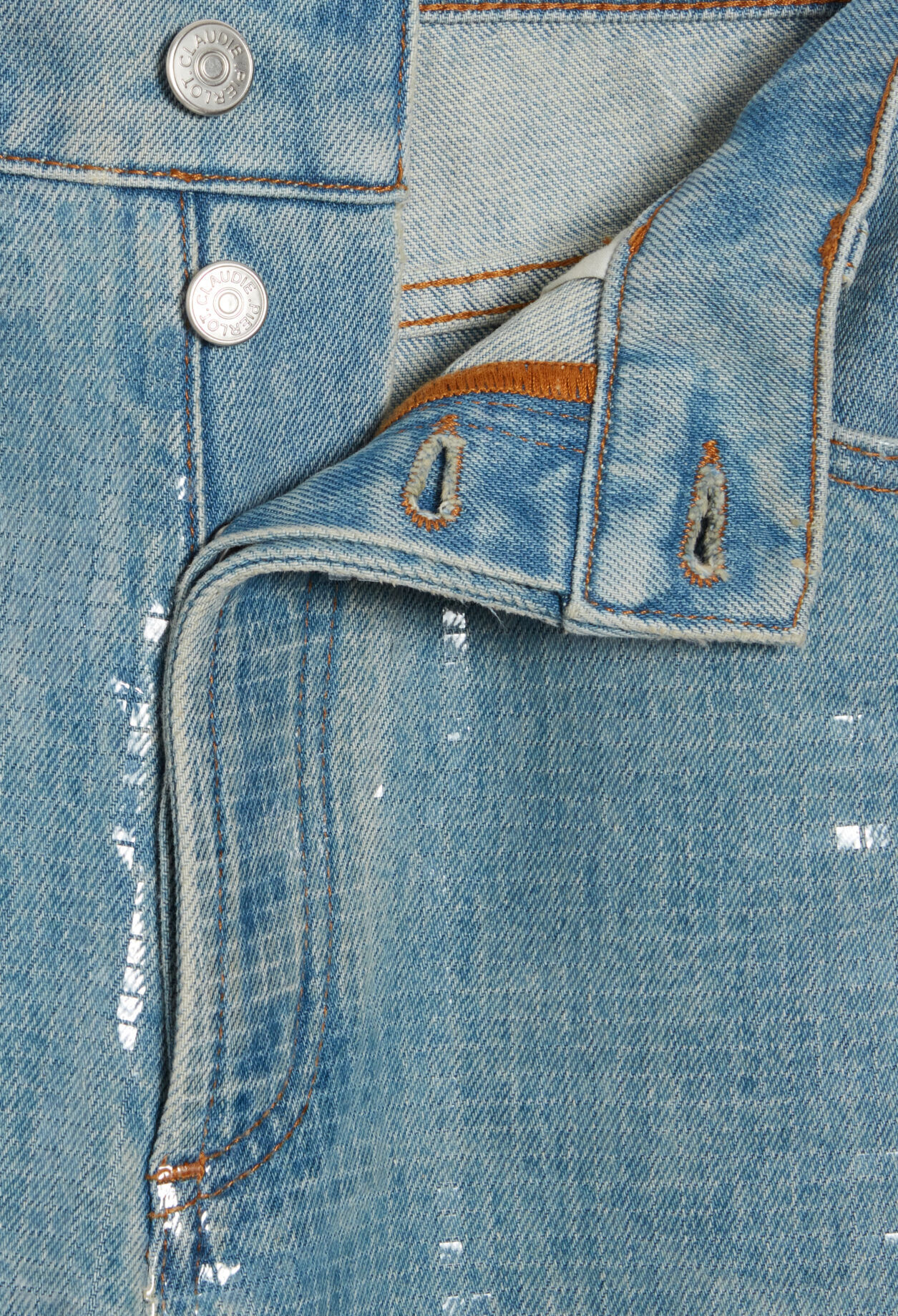 Straight blue glitter Claude jeans