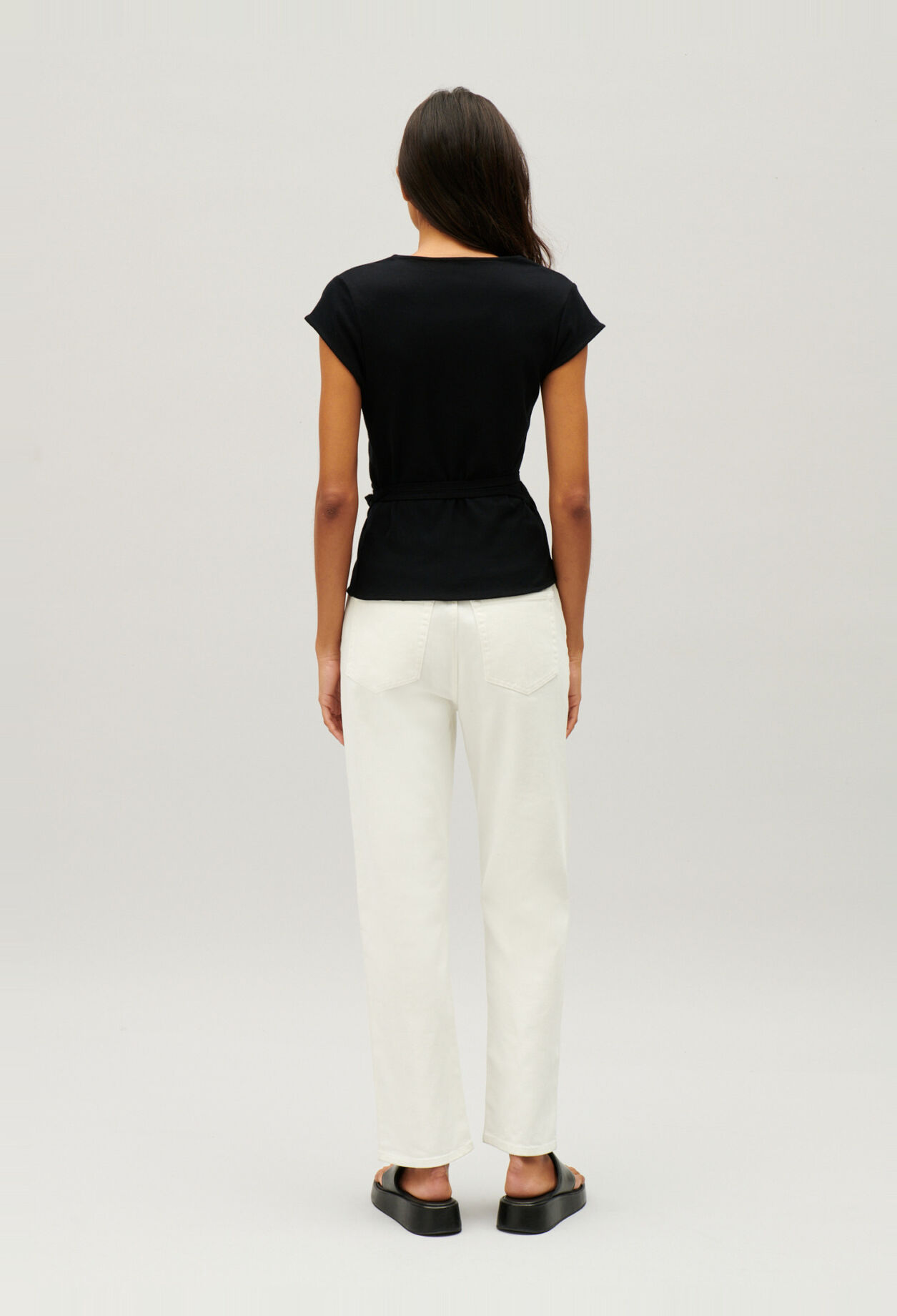 Black wrapover top