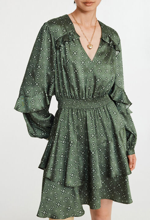 Mini dress with cinched waist