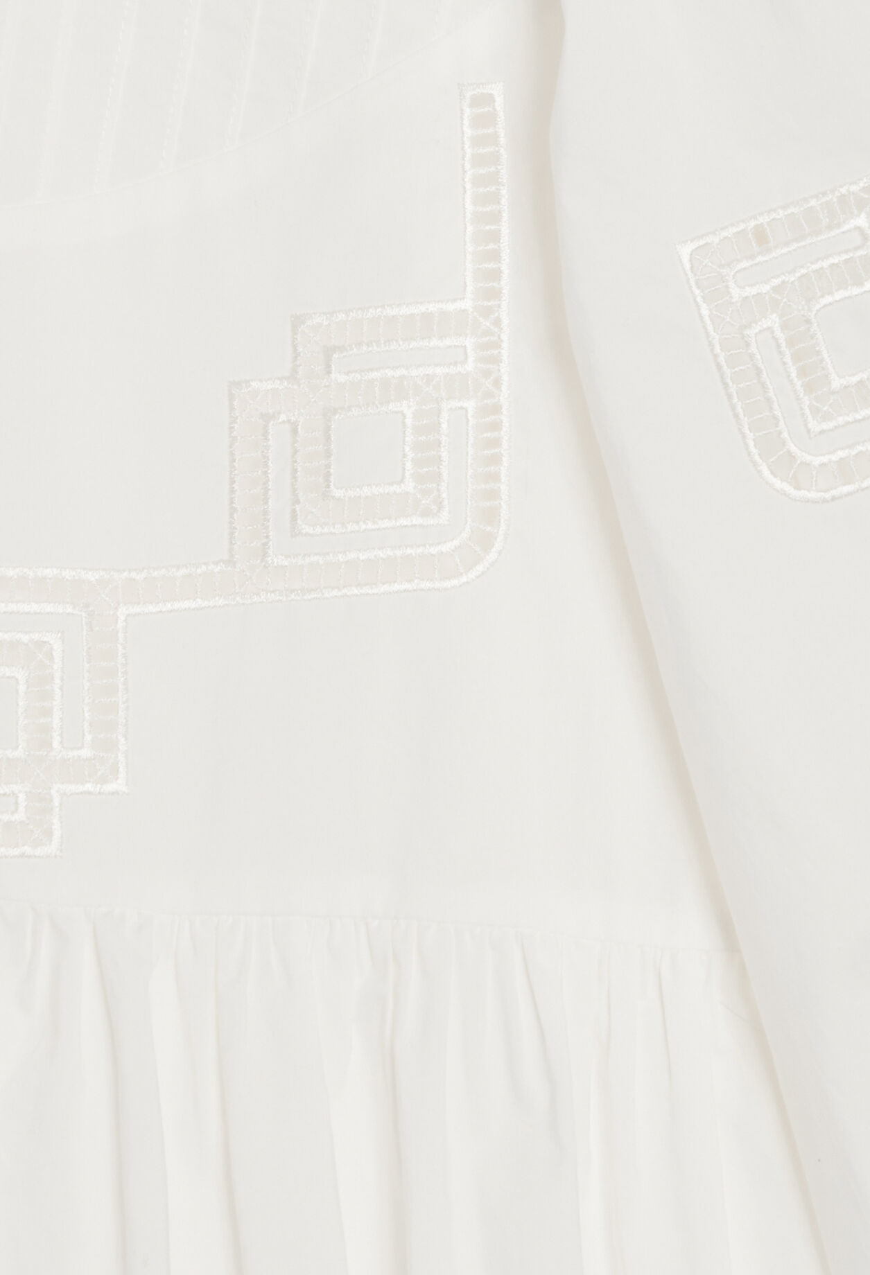 Embroidered white cotton mini dress