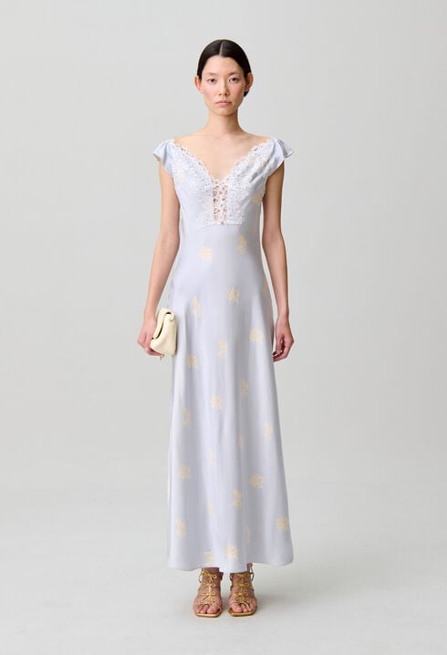 Floral satin dress
