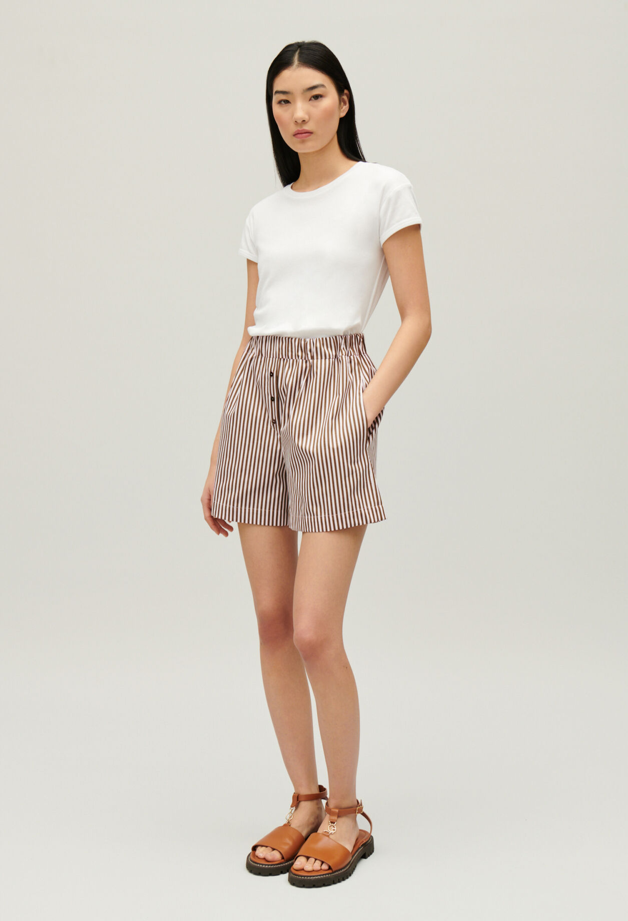 Bronze striped shorts