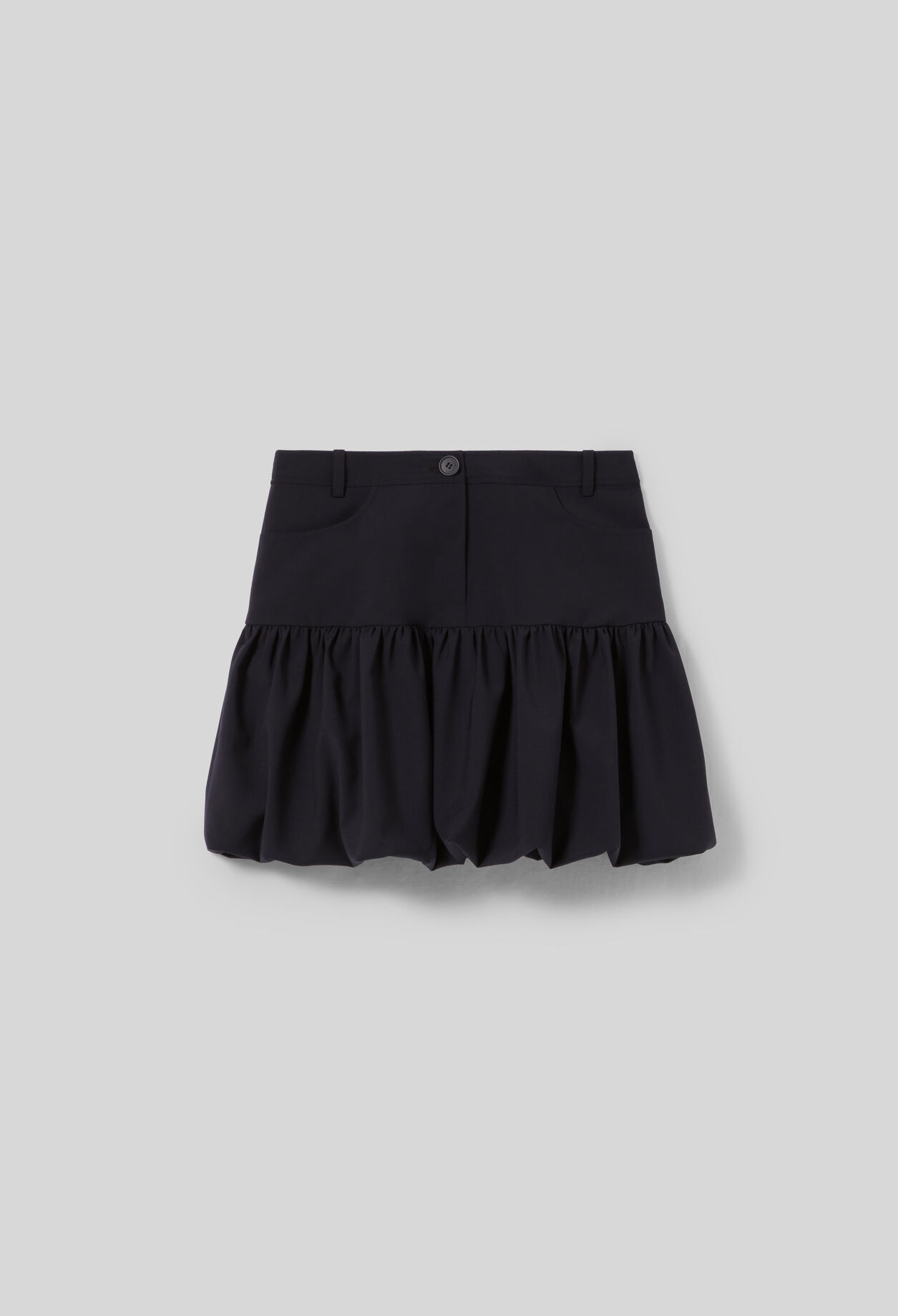 Short wool bubble skirt