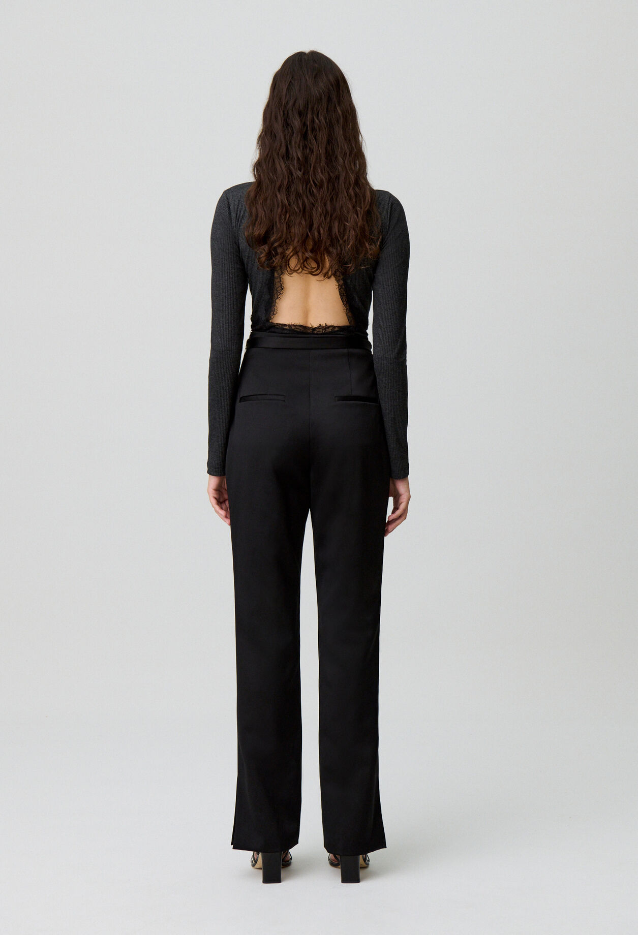 Straight Satin Trousers