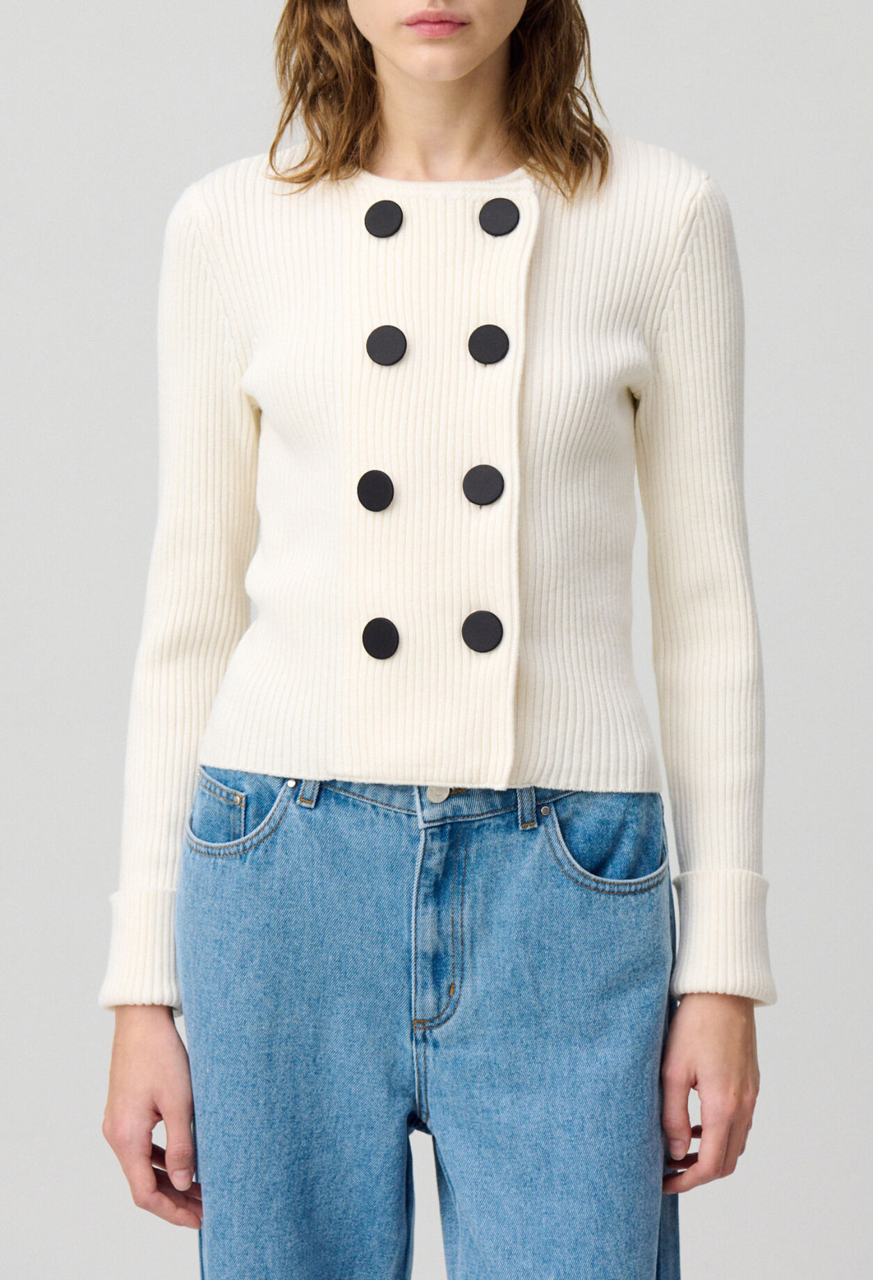 Buttoned wool-blend cardigan