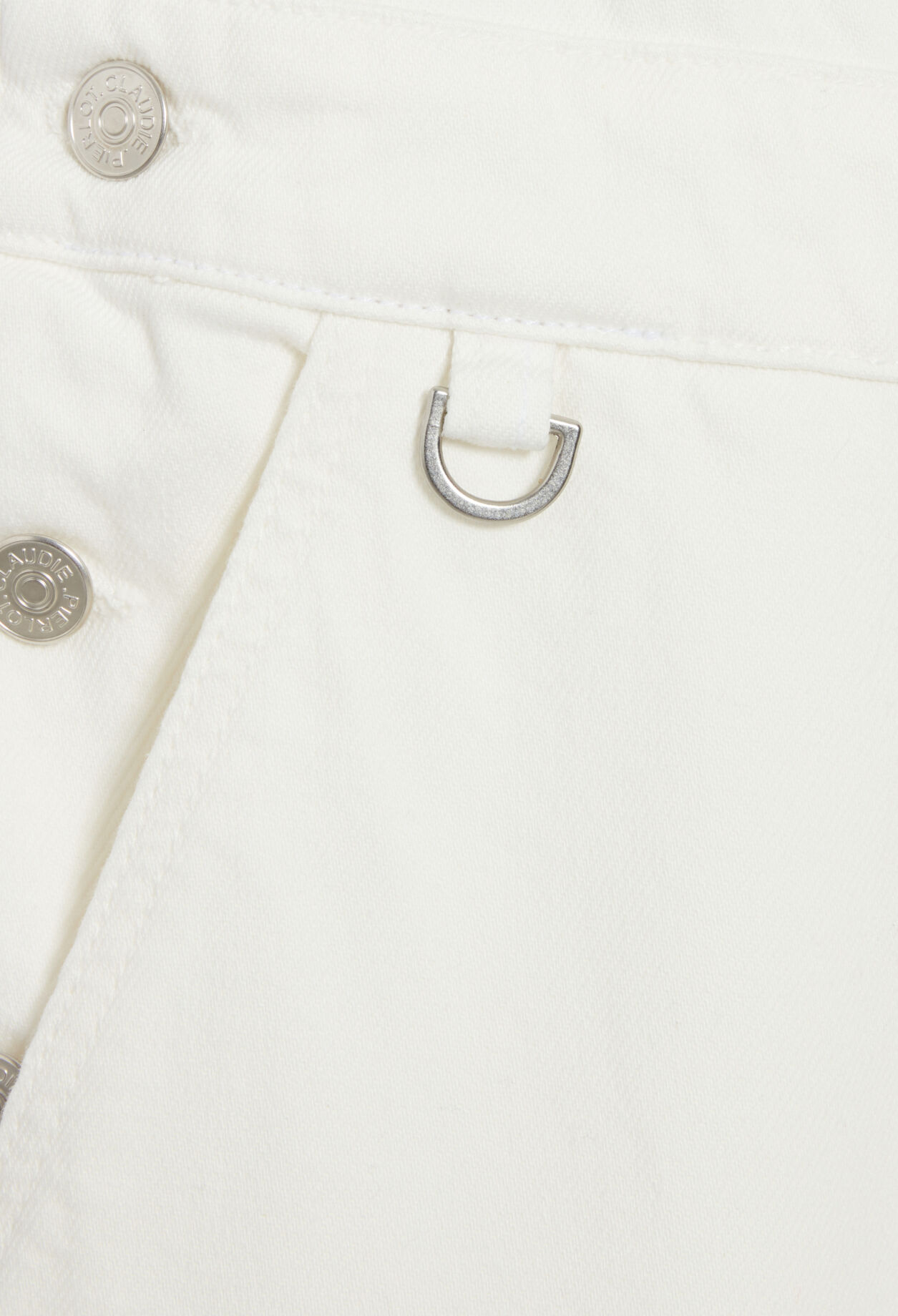 Cream denim dungarees