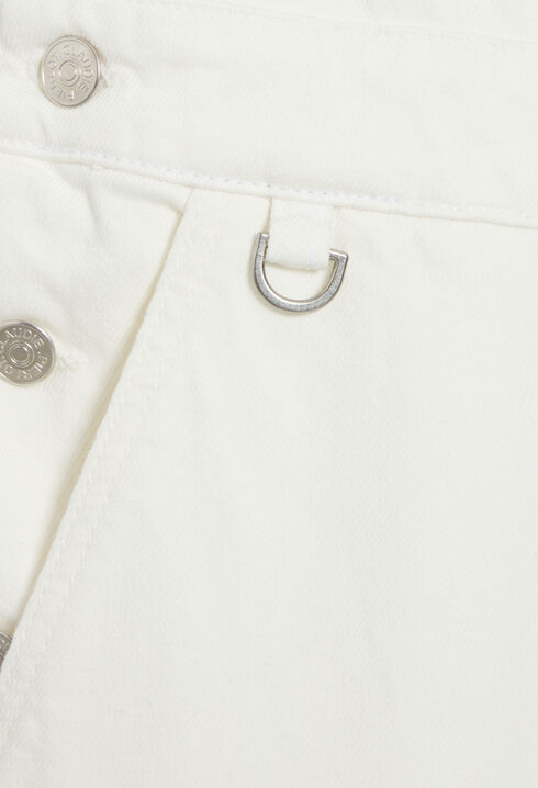 Cream denim dungarees