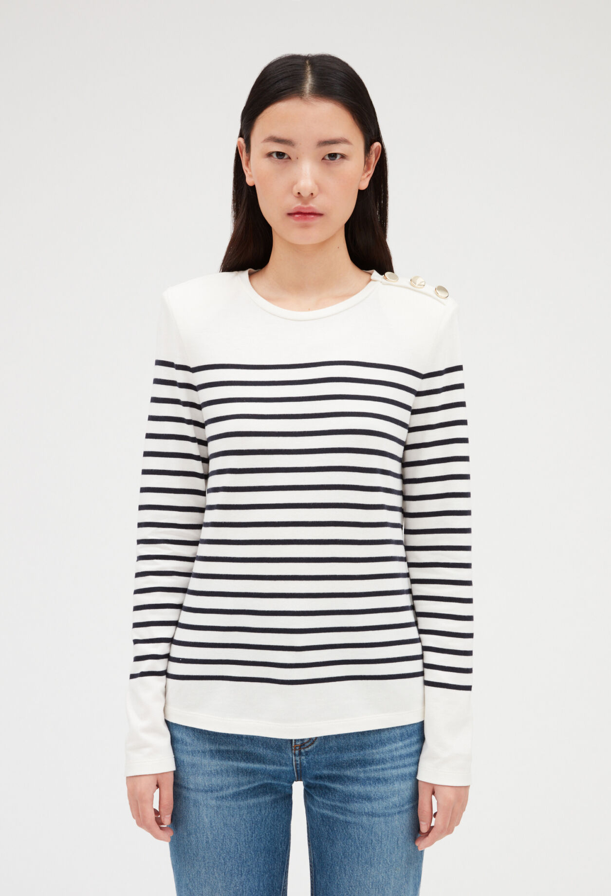 Breton t-shirt with buttons