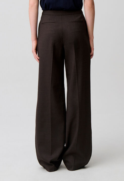 Straight Wool Trousers
