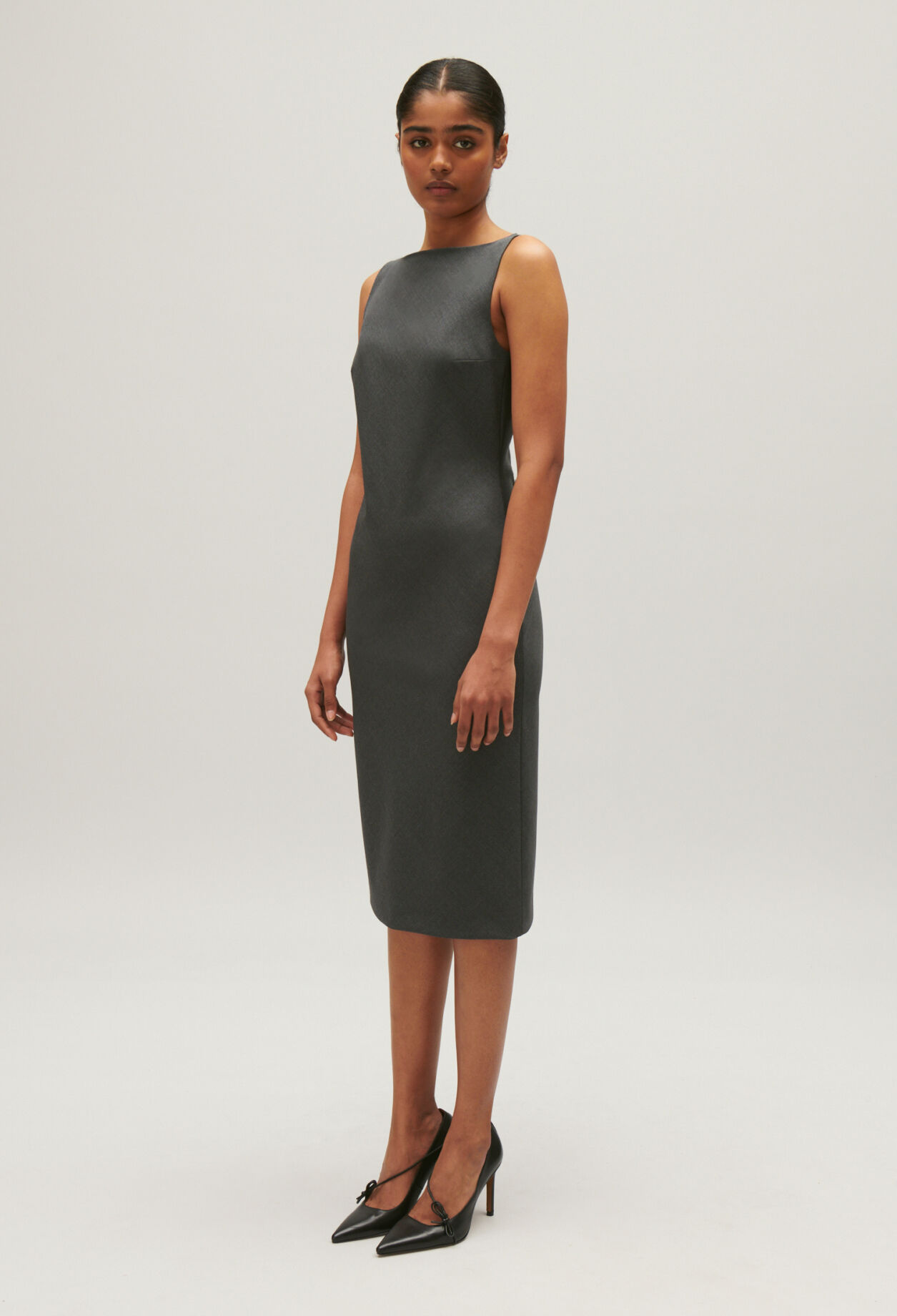 Black midi shift dress