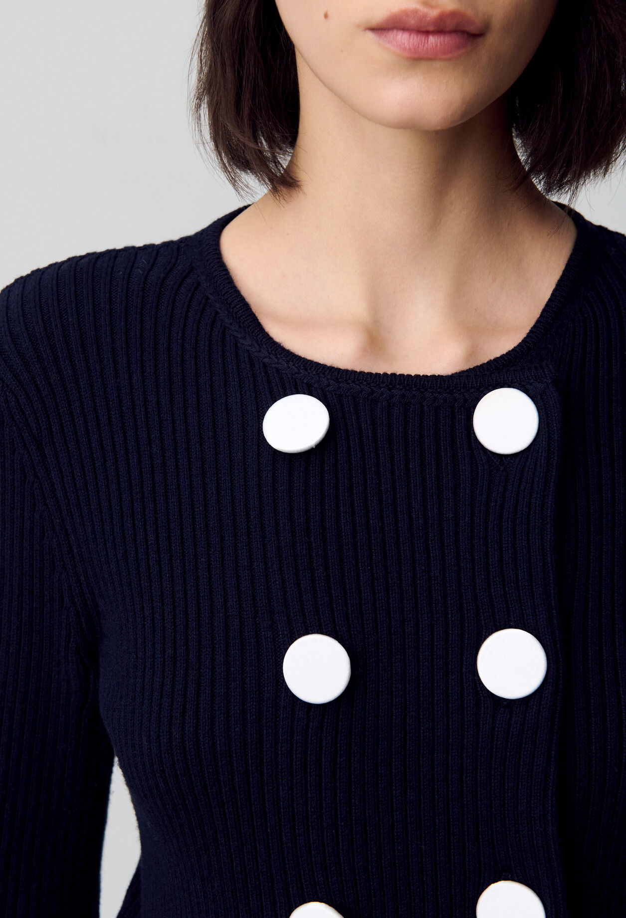 Buttoned wool-blend cardigan