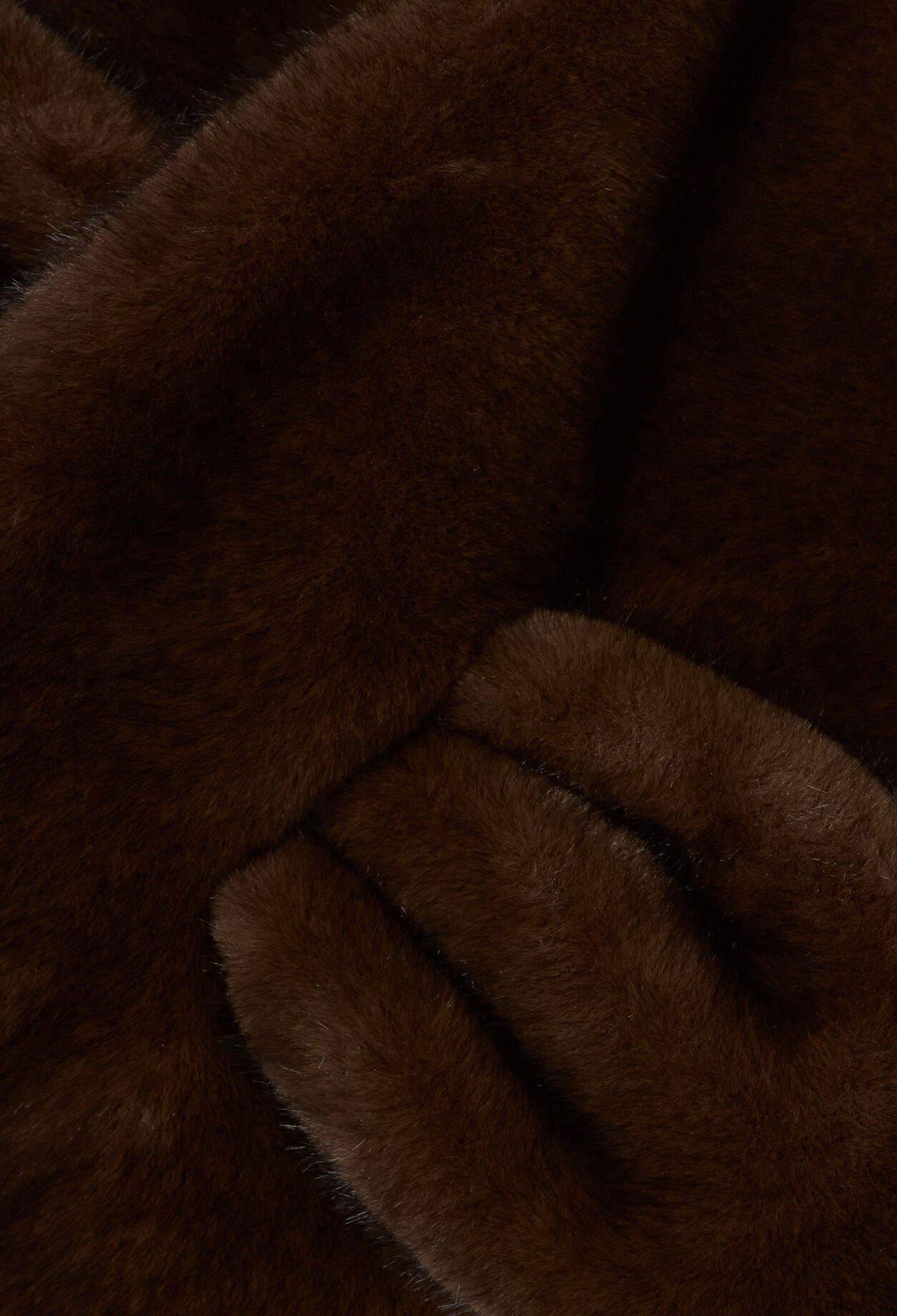 Faux fur scarf with slit