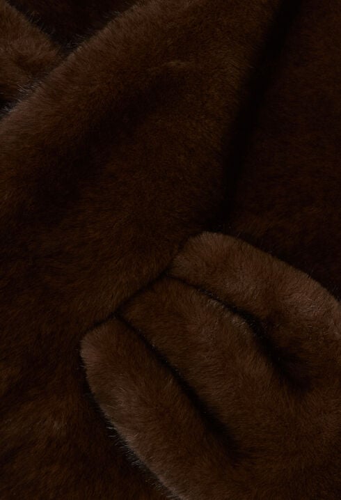Faux fur scarf with slit
