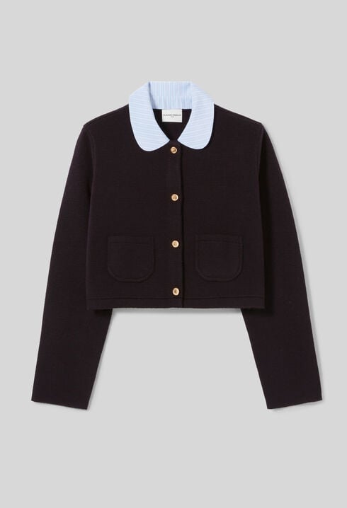 Short cardigan with collar