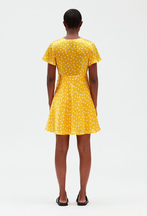 Short yellow flowing dress