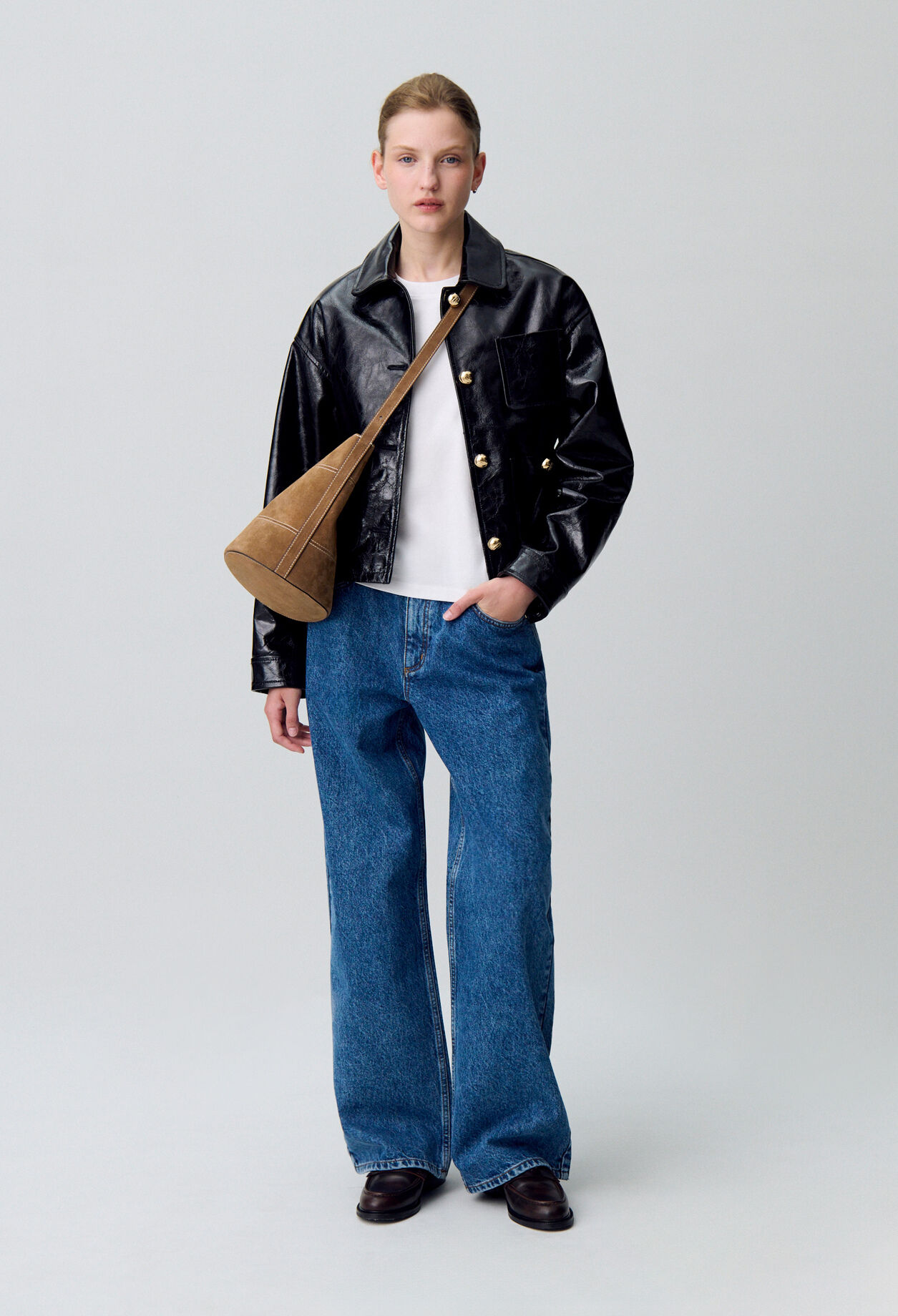 Aged patent leather jacket Aged patent leather jacket
