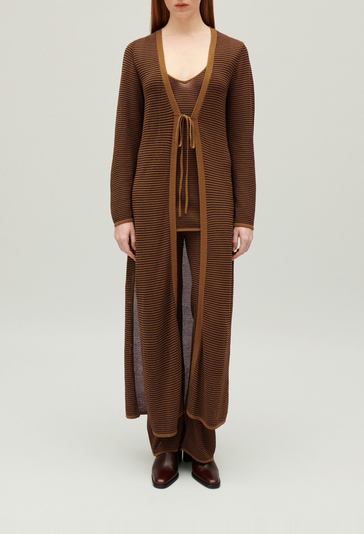 Long brown cardigan