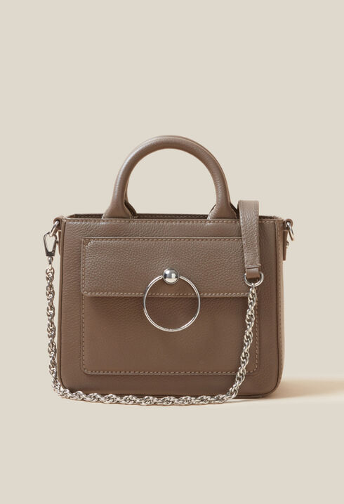 Anouck grained leather chain bag