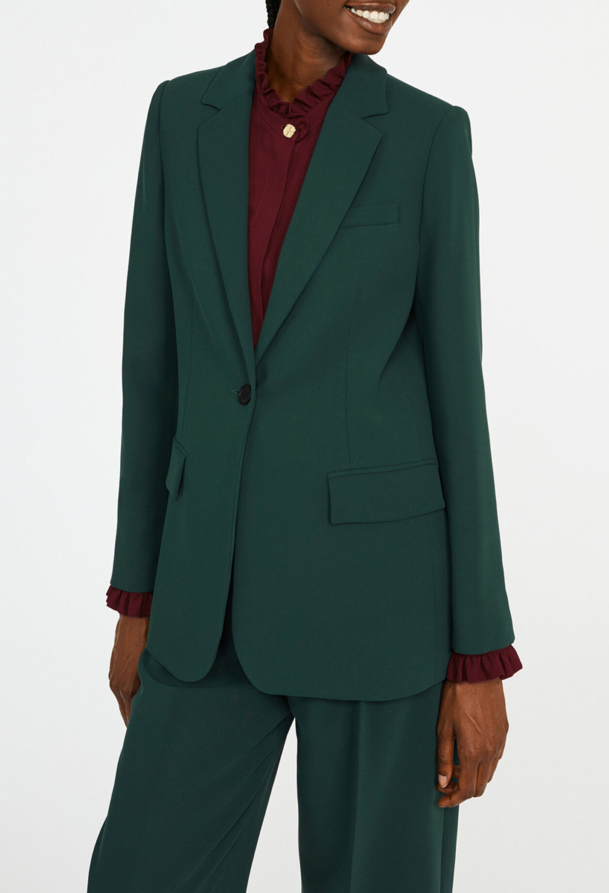 Veste vert forêt tailleur cintrée Veste vert forêt tailleur cintrée
