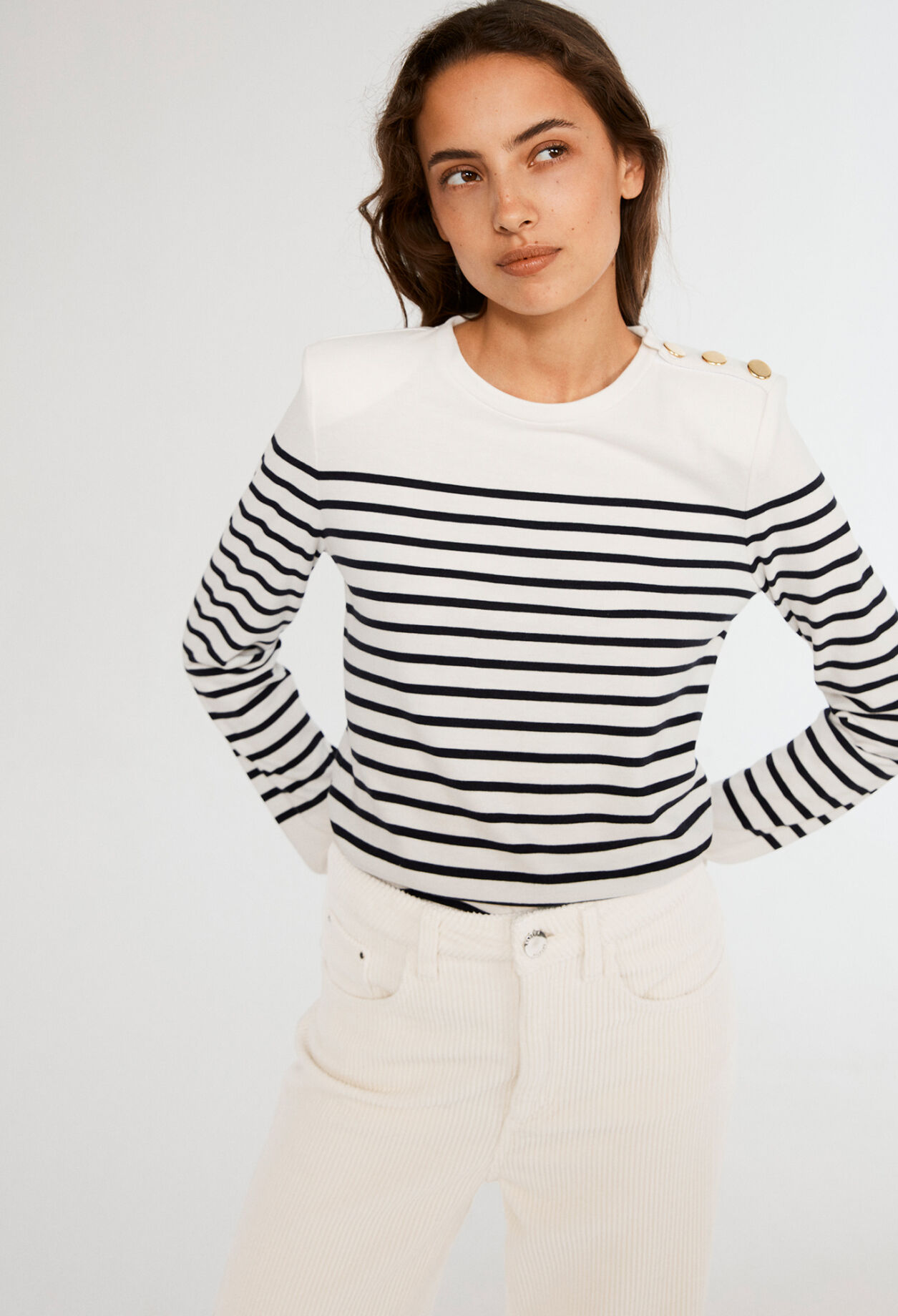 T-shirt with long viscose sleeves