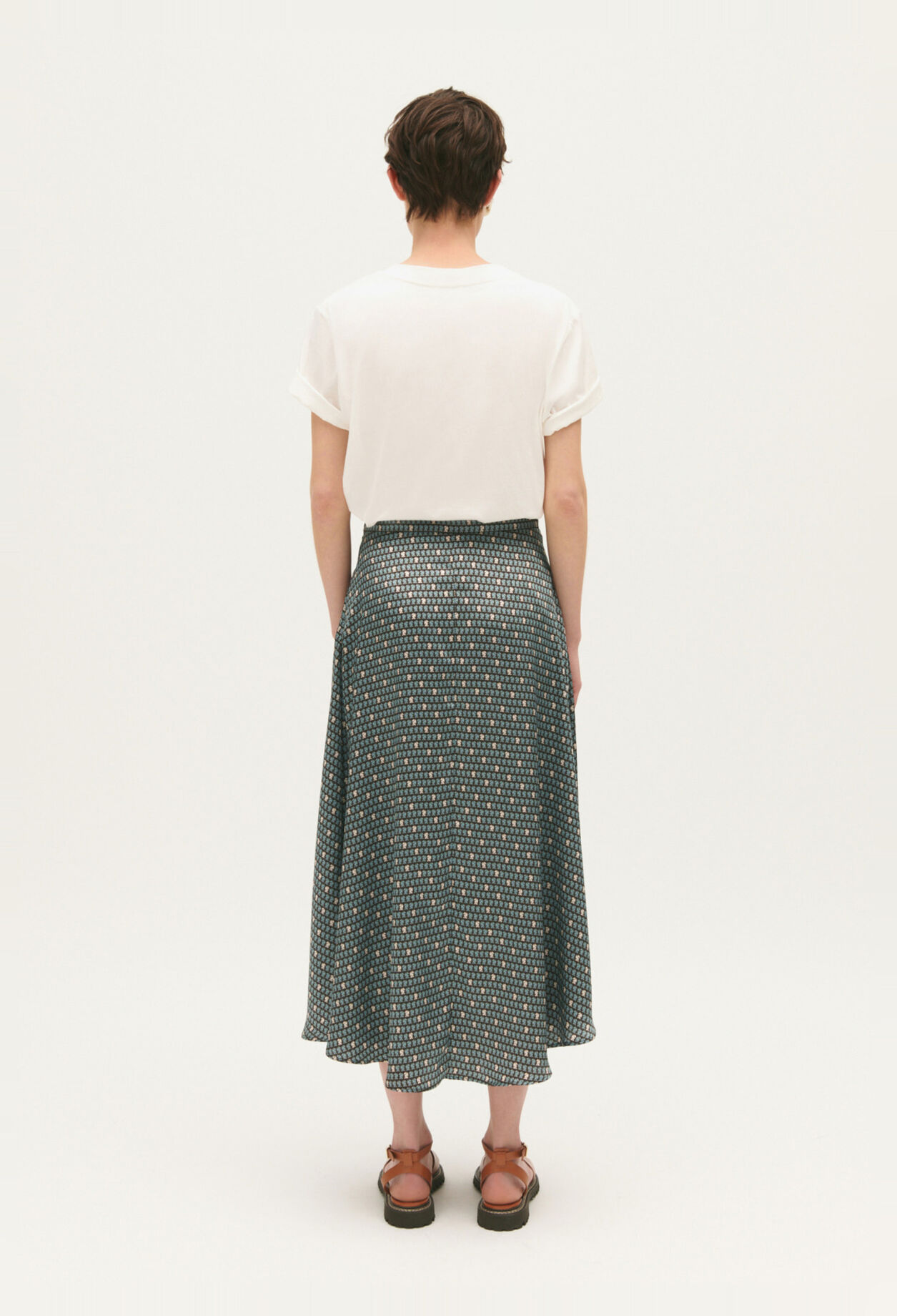 Patterned midi skirt