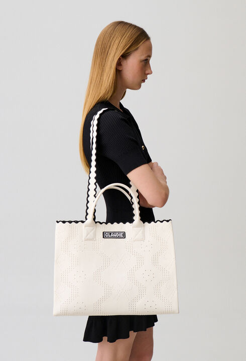 Two-tone knit bag
