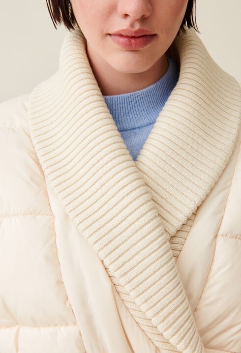 Long padded shawl collar coat