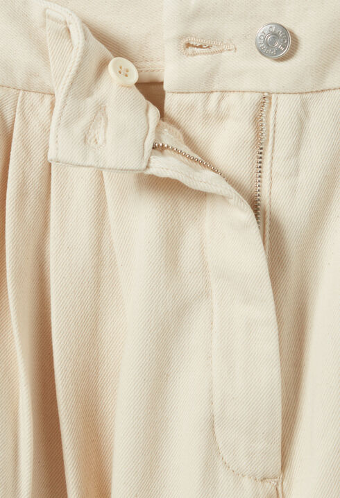 Wide pleated denim trousers