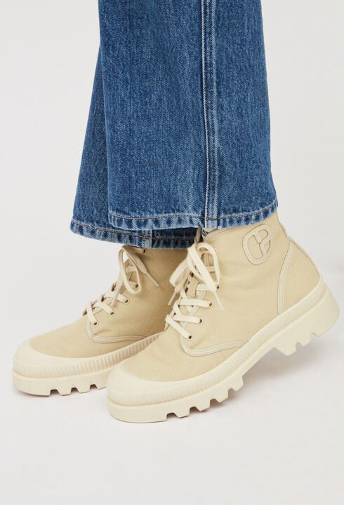 Canvas ankle boots