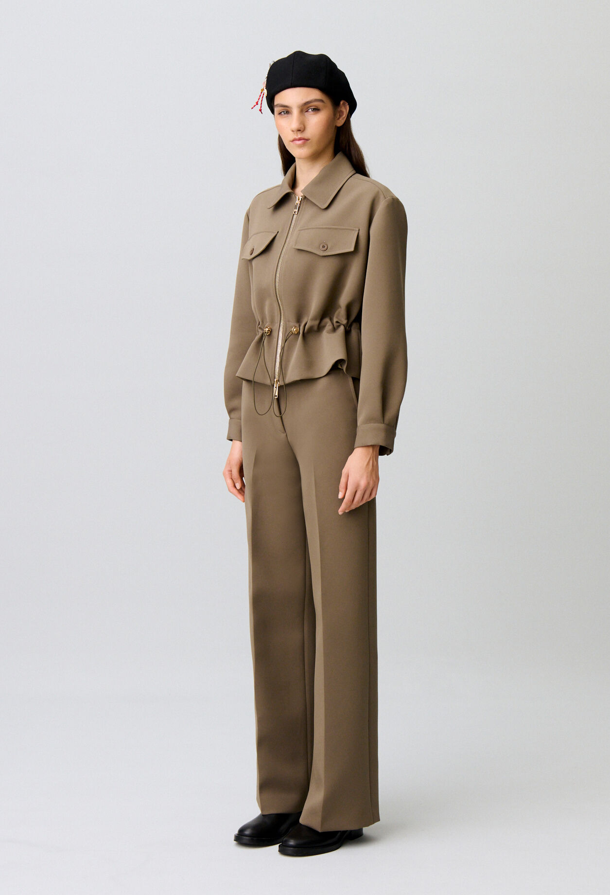 Gold flower peplum jacket