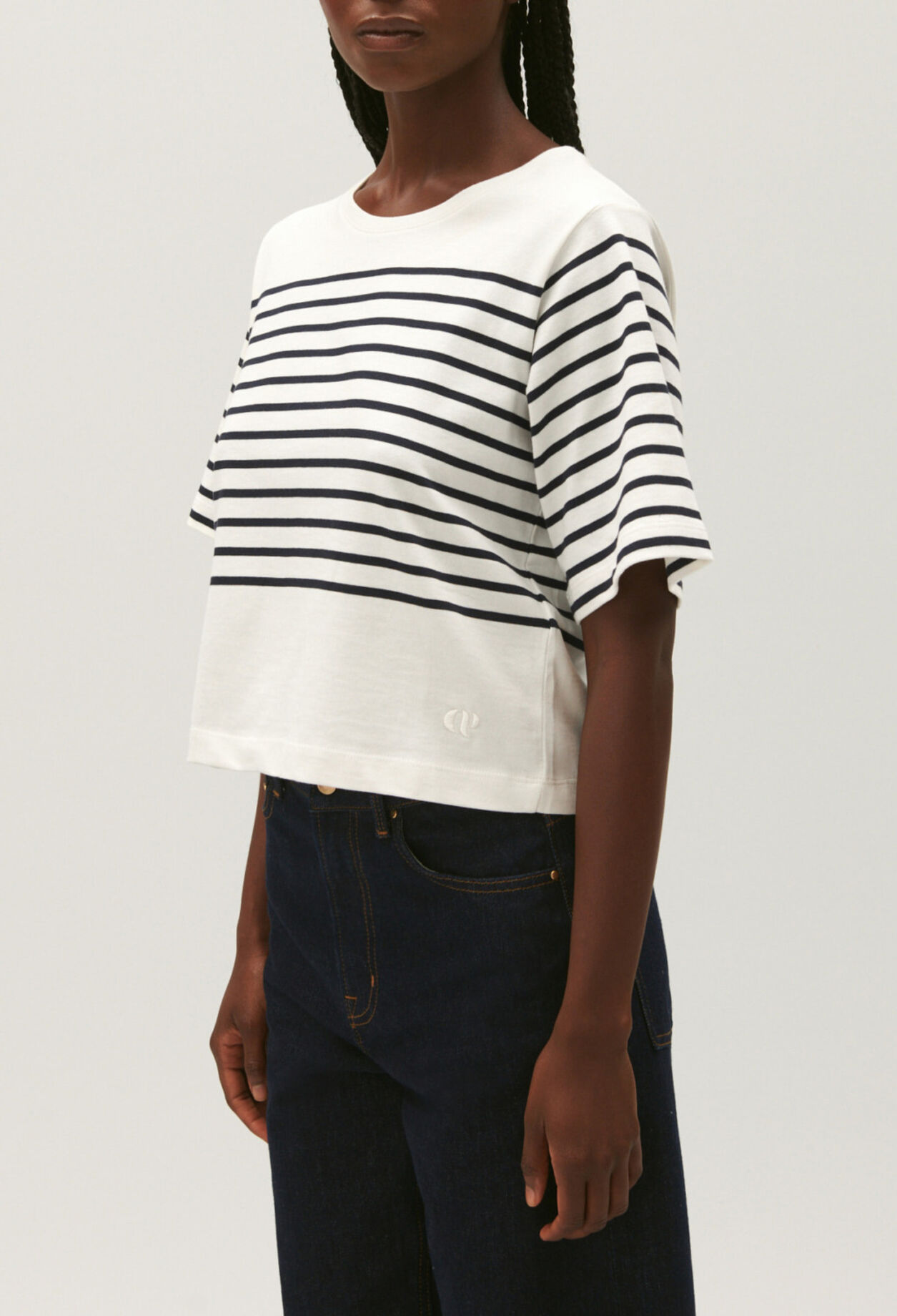 Ecru striped T-shirt