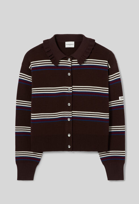 Striped knitted cardigan