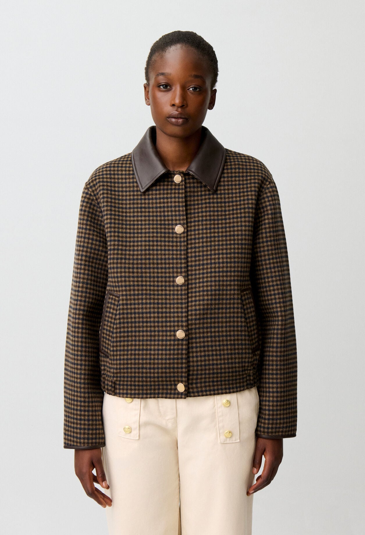 Short wool blend coat