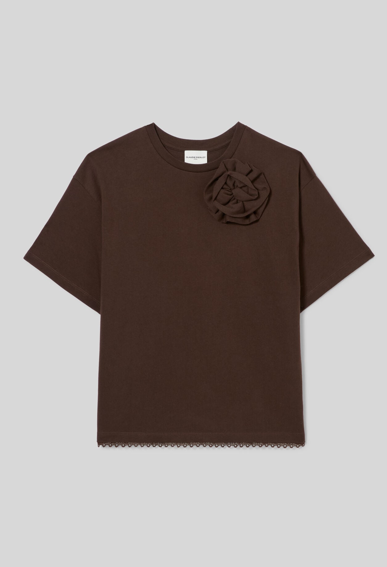 Tonal floral jersey T-shirt