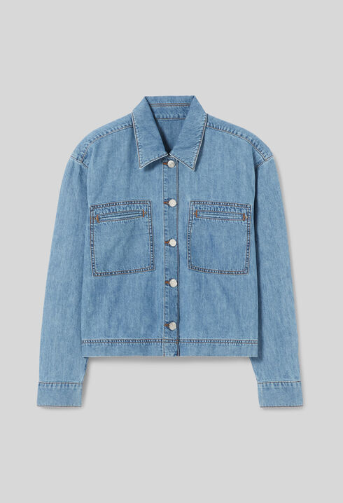 Oversized denim shirt